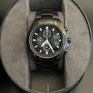 Citizens Eco-Drive Titanium Sapphire Chronograph Watch.